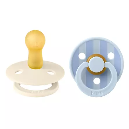 Bibs luonnonkumitutti Baby Blue/Dusty Blue Block Studio Collection. - Nappar och napphållare - 12022103 - 1