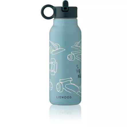 Liewood juomapullo Falk 350 ml Race cars/Beach blue. - Vattenflaskor och flaskor med sugrör - 19617-2783 - 1