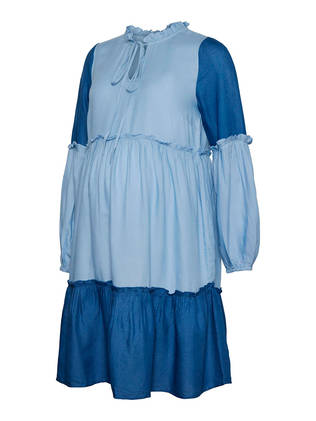 Mamalicious Zigga =C3=A4itiysmekko v=C3=A4riss=C3=A4 True navy. - Gravidklänningar, tunikor och kjolar - 20018343 - 1