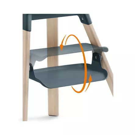 Syöttötuoli Stokke Clikk Bamboo Fjord Blue, käännettävällä jalkatuella. - Matstolar för barn - 695803 - 2