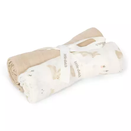 Little Dutch Harsoliinat 2kpl 70x70cm, Baby bunny. - Muslinfilt - TE51895033 - 1