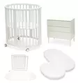 Stokke Sleepi Mini ja Dresser starttipaketti White. - Spjälsängar och barnsängar - 221605STA4V3 - 1