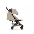 Cybex Coya Comfort matkarattaat Matt Black, Cozy Beige, makuuasennossa. - Resevagnar och barnvagnar - 526000153 - 3