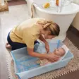 Stokke Flexi Bath XL kylpyamme+kylpytuki Ocean Blue vauvalla. - Badkar och badstöd - 639613 - 2