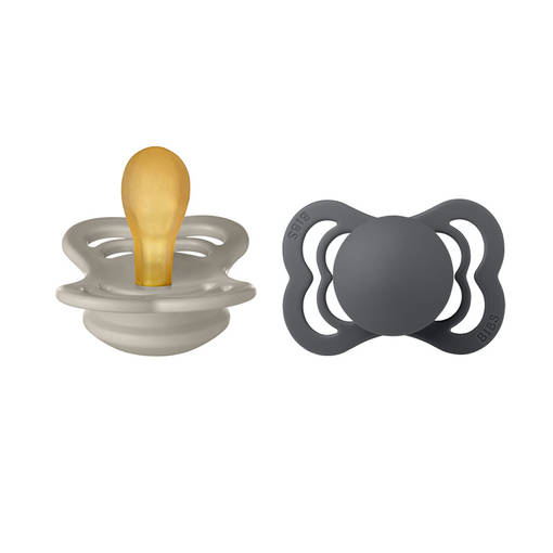 Bibs Supreme luonnonkumitutti v=C3=A4riss=C3=A4 Dark Oak/Iron. - Nappar och napphållare - 170423 - 1