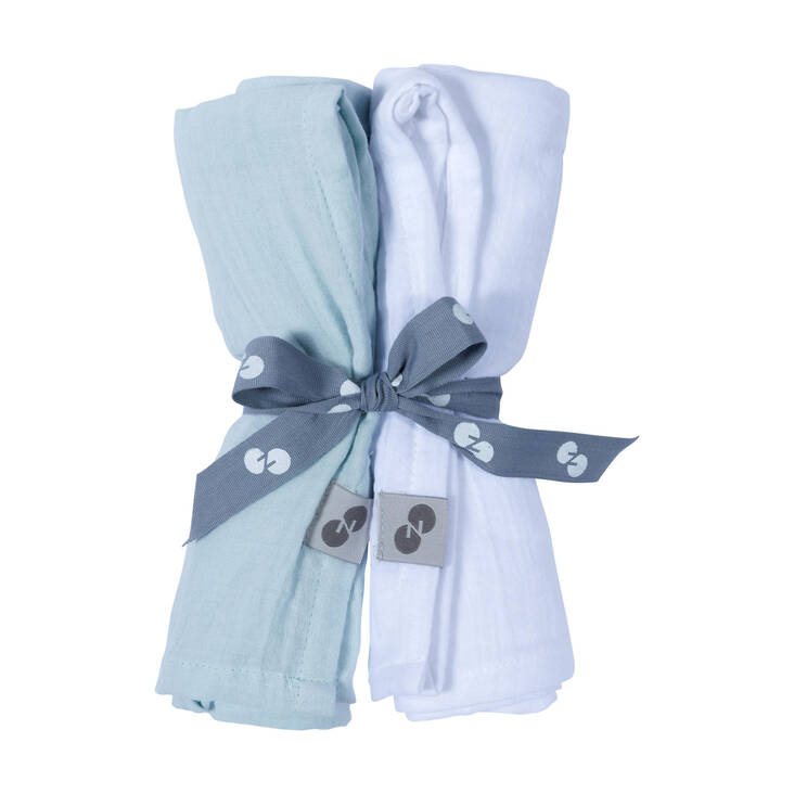 Nord Baby harsoliinat Muslin 2 kpl Natural White / Mint. - Muslinfilt - 271943 - 1
