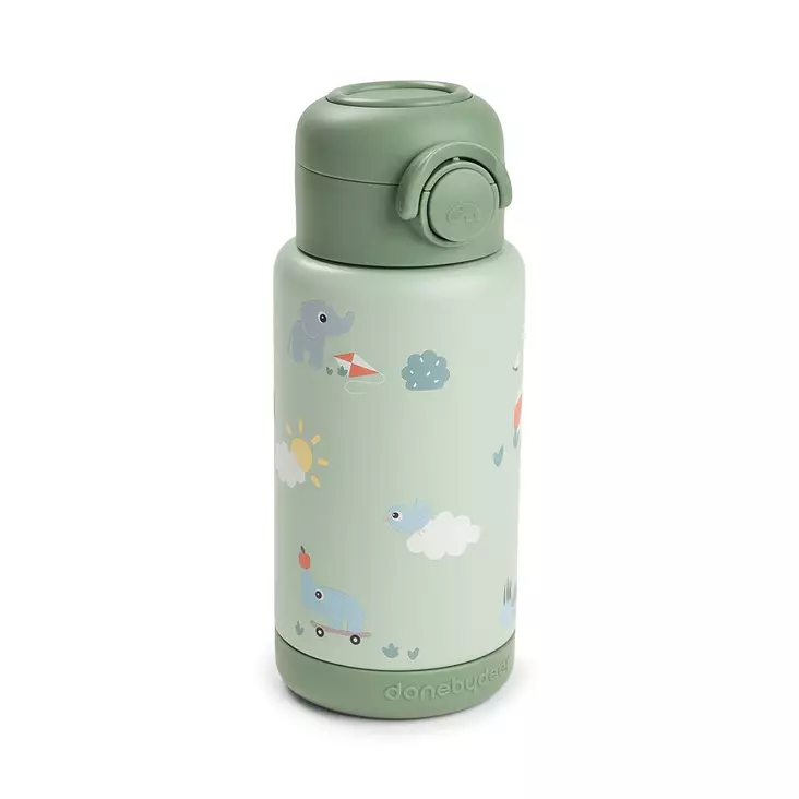 Termospullo pillillä Done By Deer Playground Green 340ml - Vattenflaskor och flaskor med sugrör - 1061133 - 1