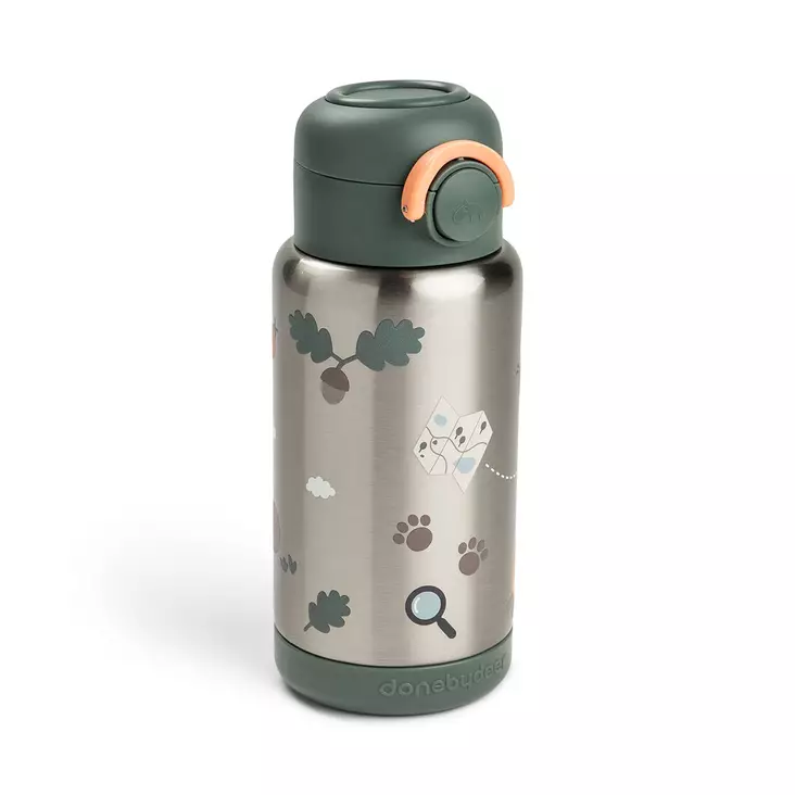 Termospullo pillillä Done By Deer Tiny Trails Green 340ml. - Vattenflaskor och flaskor med sugrör - 1061233 - 1