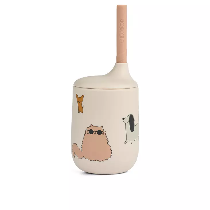 Liewood Ellis pillimuki silikonia Cats And Dogs/Sandy. - Muggar och pipmuggar - 15019-2503 - 1