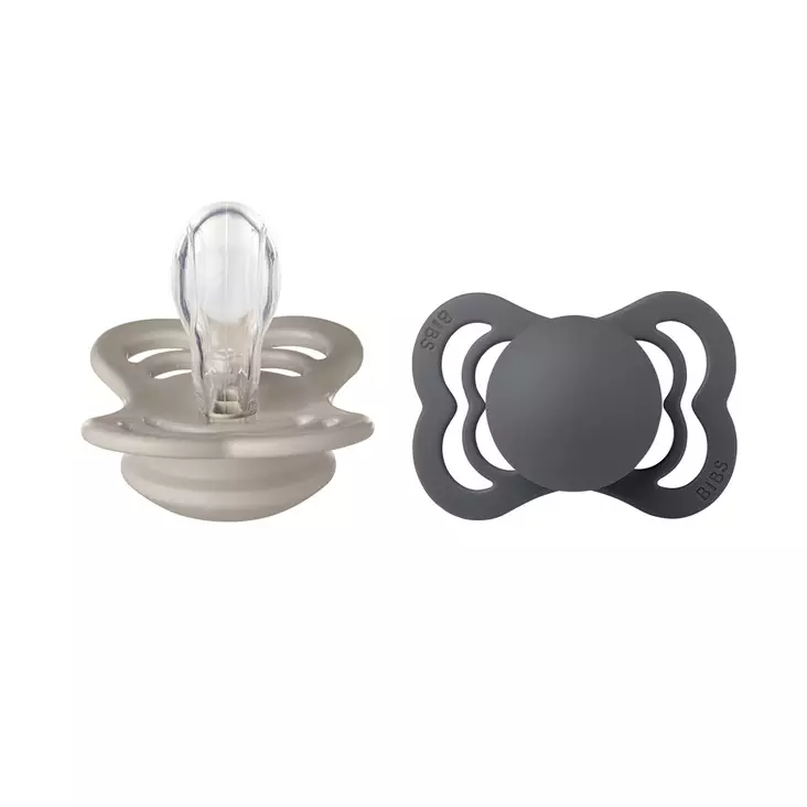 Bibs Supreme silikonitutti 2 kpl 0-6kk, Sand/Iron. - Nappar och napphållare - 160423 - 1