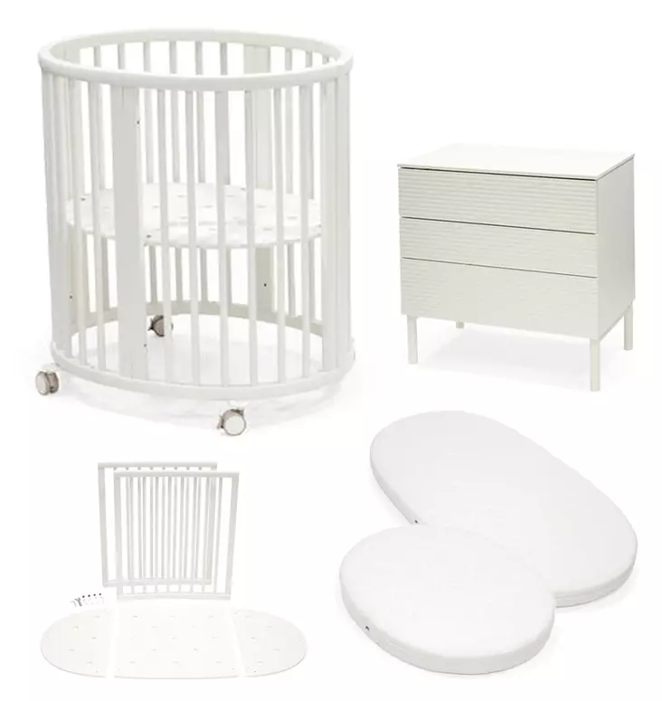Stokke Sleepi Mini ja Dresser starttipaketti White. - Spjälsängar och barnsängar - 221605STA4V3 - 1