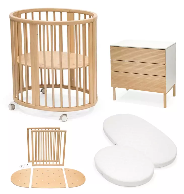 Stokke Sleepi Mini ja Dresser starttipaketti Natural V3. - Spjälsängar och barnsängar - 221606STA4V3 - 1
