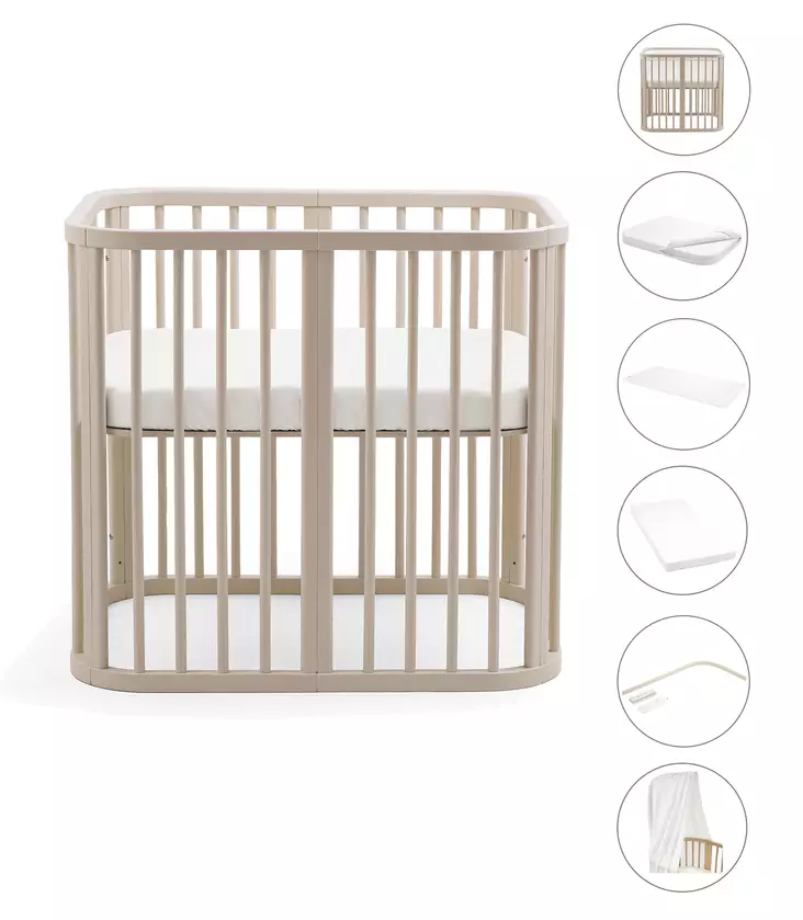 Stokke Nighti Mini bundle Vanilla White Pinnasänky ja lisävarusteet. - Spjälsängar och barnsängar - 705402bund3 - 1