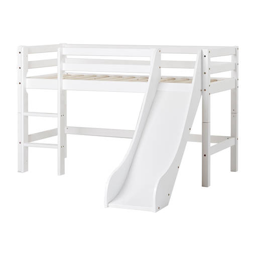 ECO Dream halvhög säng 70x160cm med rutschebana - vit - Sängar - BASIC-A5-3 - 1