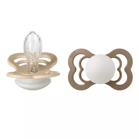 Bibs Supreme silikonitutti 2 kpl 6-18kk, Vanilla/Dark Oak Night. - Nappar och napphållare - 260434 - 1