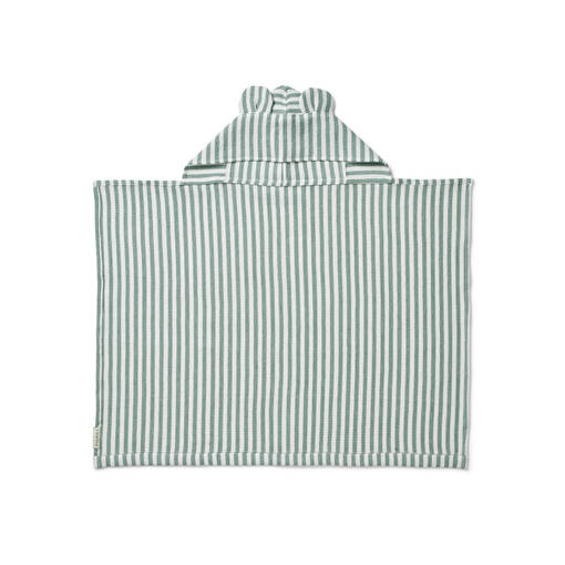 Liewood huppupyyhe Vilas Waffle stripes peppermint/white. - Hoodade handdukar och badrockar - 19044-1274 - 1