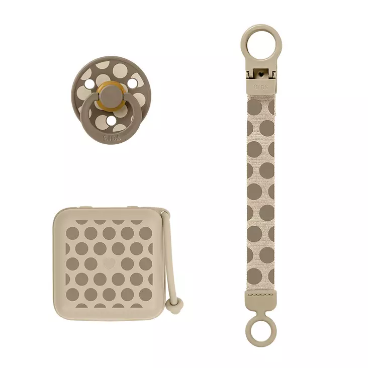 Bibs Lahjapakkaus, Polka Vanilla, 6-18kk. - Nappar och napphållare - 7500164 - 1