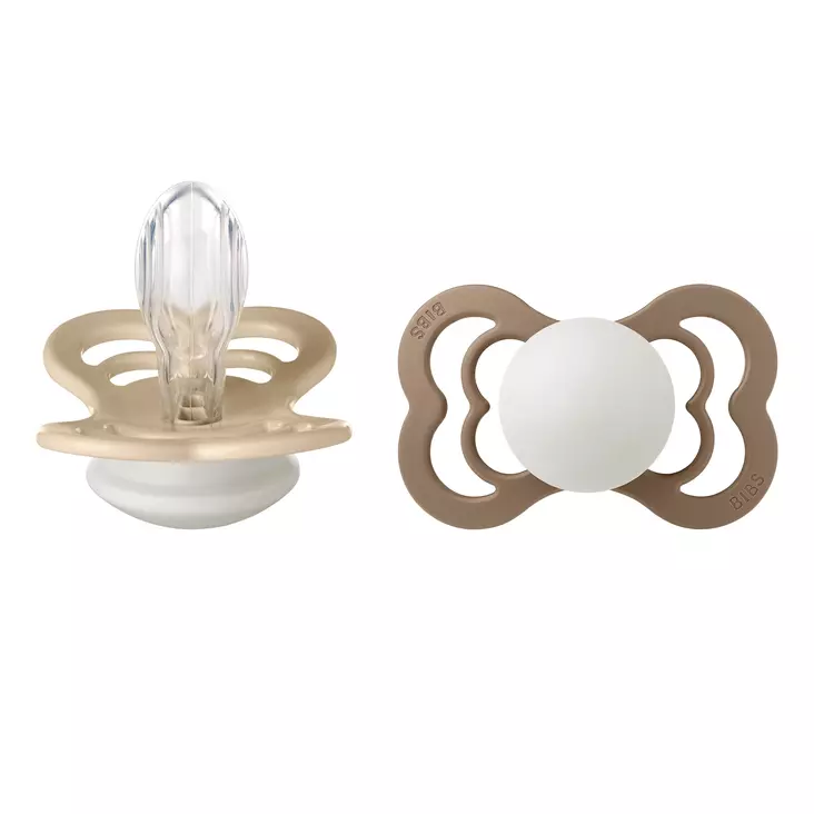 Bibs Supreme silikonitutti 2 kpl 6-18kk, Vanilla/Dark Oak Night. - Nappar och napphållare - 260434 - 1