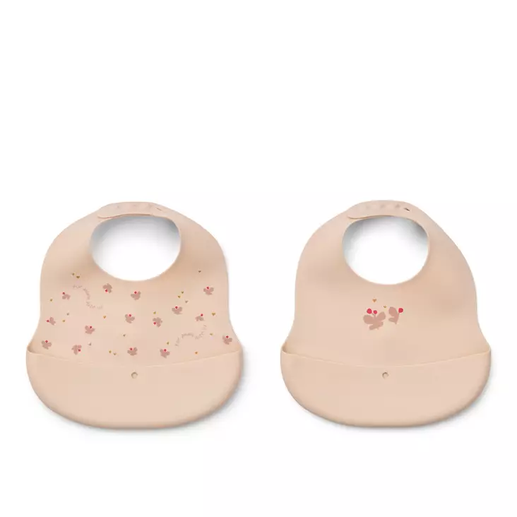 Liewood Ember ruokalappu 2-pack Mini butterfly/Apple blossom. - Haklappar - 20119-2614 - 1
