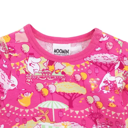 Martinex Muumi Juhlia Body pinkki v=C3=A4rikk=C3=A4=C3=A4ll=C3=A4 Muum=
i-kuosilla. - Bodys och tröjor - 72586775 - 2