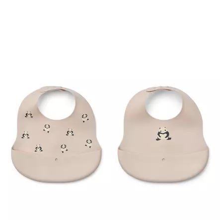 Liewood Ember ruokalappu 2-pack Panda/Sandy. - Haklappar - 20119-2615 - 1
