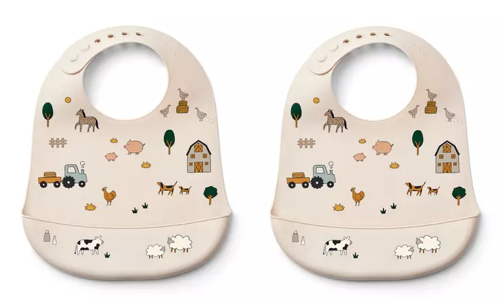 Liewood Tilda ruokalappu 2-pack Farm Sandy. - Haklappar - 15128-1945 - 1