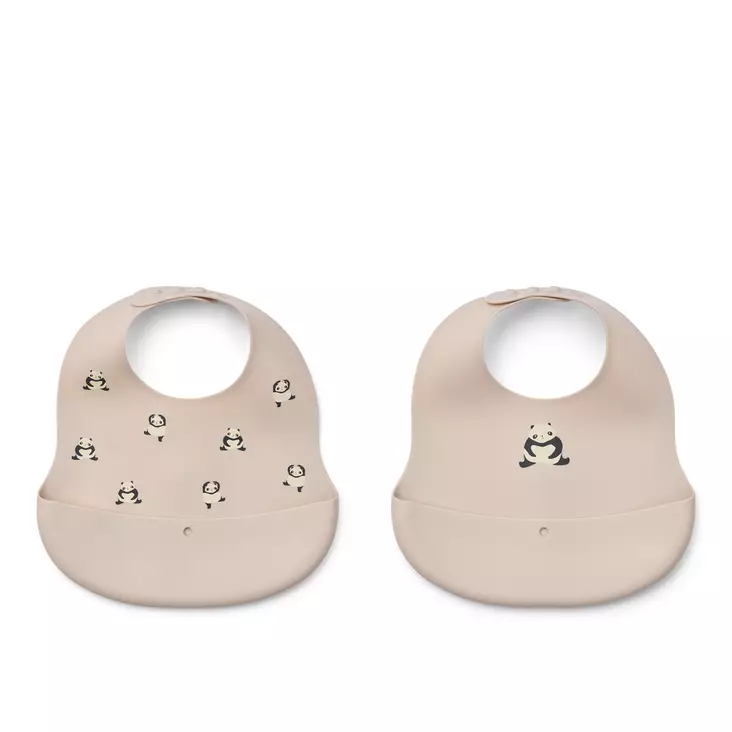 Liewood Ember ruokalappu 2-pack Panda/Sandy. - Haklappar - 20119-2615 - 1