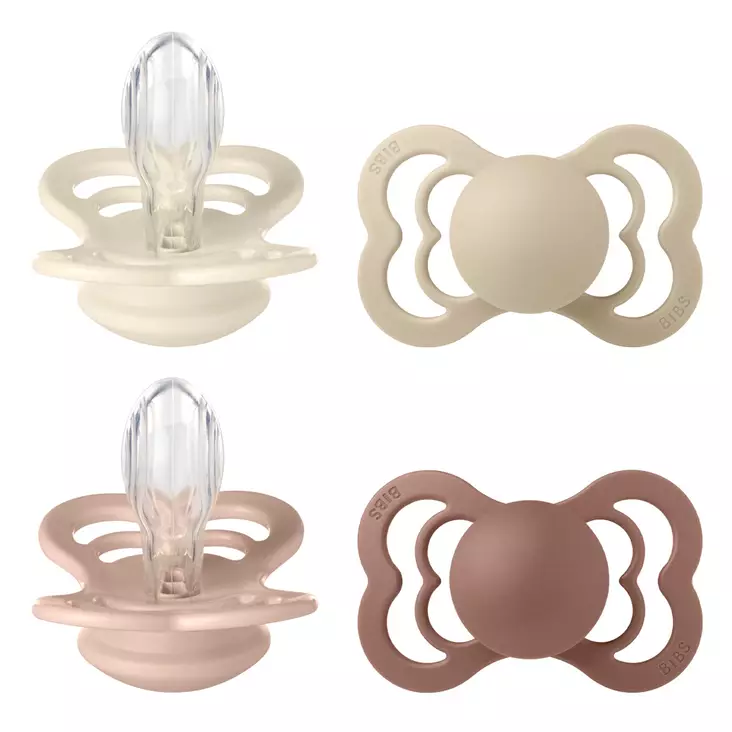 Bibs Supreme 4-pack silicone 6-18kk Ivory/Vanilla/Blush/Woodchuck. - Nappar och napphållare - 260435 - 1
