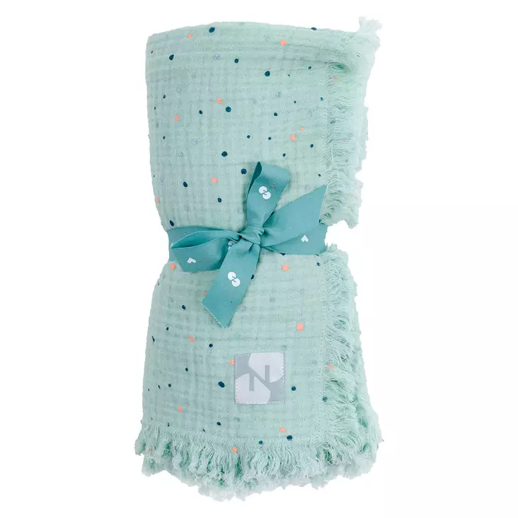 Nord Baby Muslin huopa Mint Dot. - Täcken och kuddar - 287485 - 1