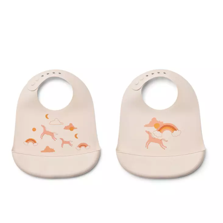 Liewood Tilda ruokalappu 2-pack Dream Ecru. - Haklappar - 15128-2336 - 1