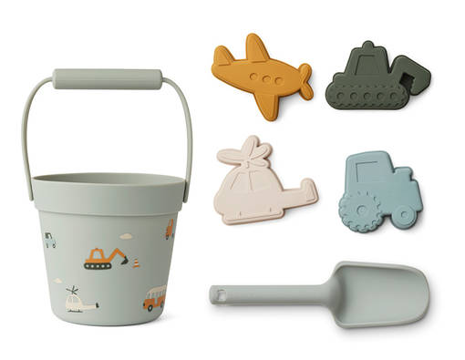 Liewood Dante hiekkalelusetti Vehicles dove blue. - Modellervax och sandlådeleksaker - 17523-1036 - 1