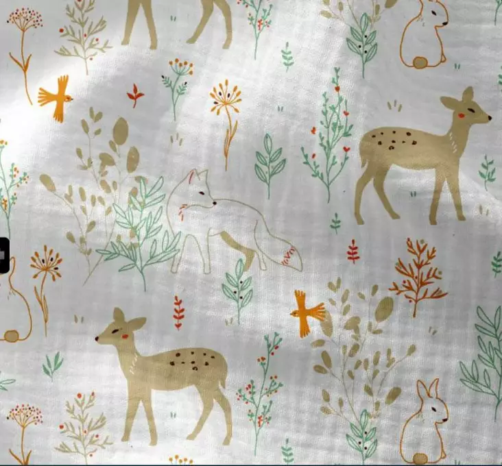 Anne&Mikael harsoliina 65cm x 65cmPellonreunavihreä - Muslinfilt - 203036 - 1