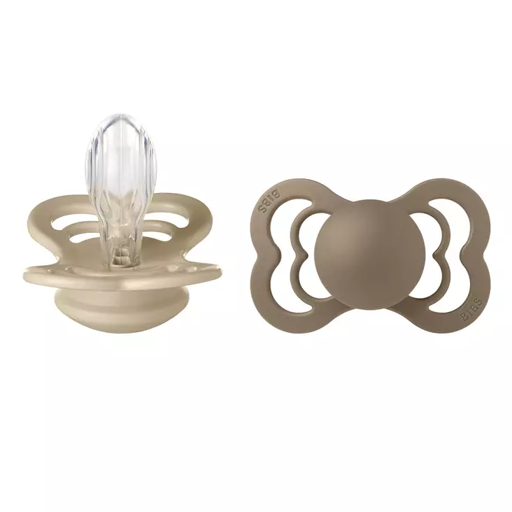 Bibs Supreme silikonitutti 2 kpl 6-18kk, Vanilla/Dark Oak. - Nappar och napphållare - 260336 - 1