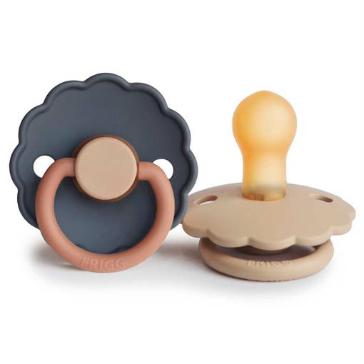 Frigg Daisy luonnonkumitutit v=C3=A4riss=C3=A4 Aurora/Croissant. - Nappar och napphållare - 76222486 - 1