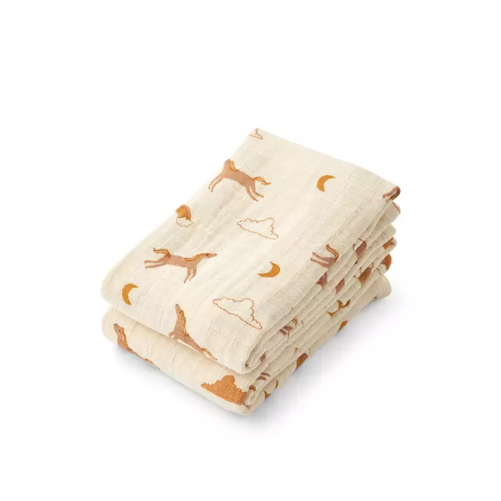 Liewood Lewis Harsoliina 2-pack Dream Ecru. - Muslinfilt - 18149-2336 - 1