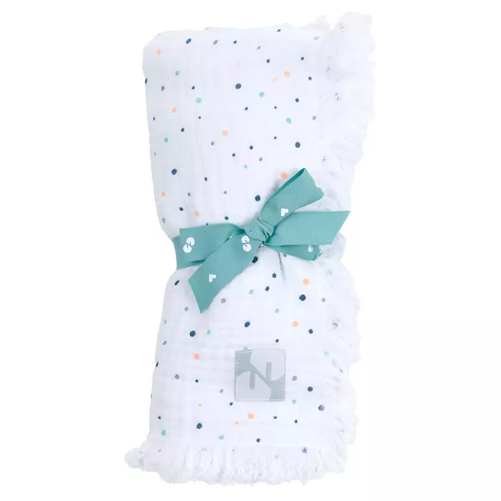 Nord Baby Muslin huopa White Dot. - Täcken och kuddar - 287486 - 1