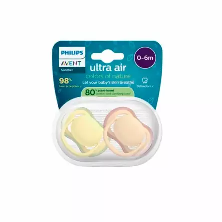 Tutti Avent Ultra Air 0-6kk Beige/Keltainen, pakkaus. - Nappar och napphållare - 03708707 - 2