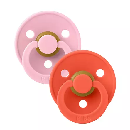 Bibs luonnonkumitutti Baby Pink/Tango, anatominen. - Nappar och napphållare - 2111437 - 2
