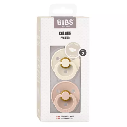 Bibs luonnonkumitutti 2 kpl 6-18 kk Ivory/Blush, anatominen, pakkaus. - Nappar och napphållare - 2211417 - 2