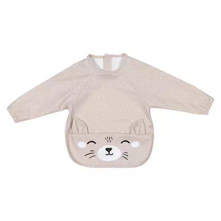 Tinynord Binot ruokalappu hihoilla Beige dot print. - Haklappar - 304347 - 1
