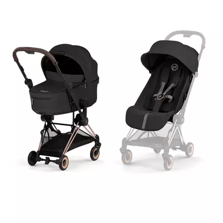 Cybex Coya Comfort rattaat ja vaunukoppa Rosegold, Sepia Black. - Resevagnar och barnvagnar - 526000177 - 1