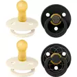 Bibs Colour Combo 4 pack, Studio, Ivory Gold/Black Gold +6 kk ikäiselle. - Nappar och napphållare - 120477 - 2