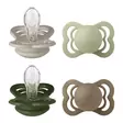 Bibs Supreme 4-pack silicone 0-6kk Sand/Sage/Hunter Green/Dark Oak - Nappar och napphållare - 160437 - 1