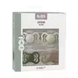 Bibs Supreme 4-pack silicone 6-18kk Sand/Sage/Hunter Green/Dark Oak pakkaus. - Nappar och napphållare - 260437 - 2