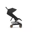 Cybex Coya Comfort rattaat Rosegold, Sepia Black, selkänoja pystyssä. - Resevagnar och barnvagnar - 526000177 - 3