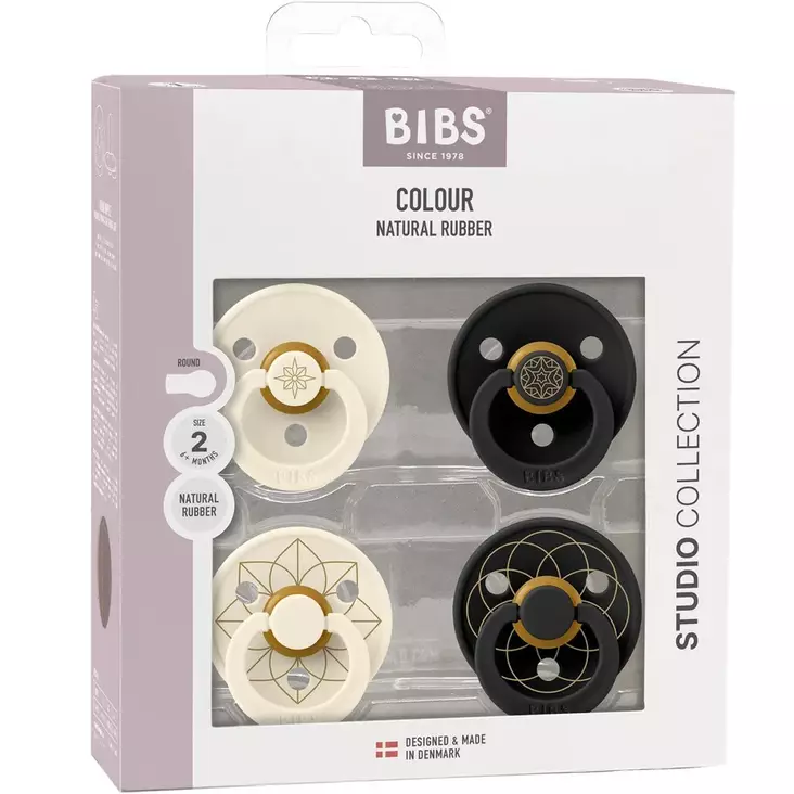Bibs Colour Combo 4 pack, koko 2 Studio, Ivory Gold/Black Gold. - Nappar och napphållare - 120477 - 1