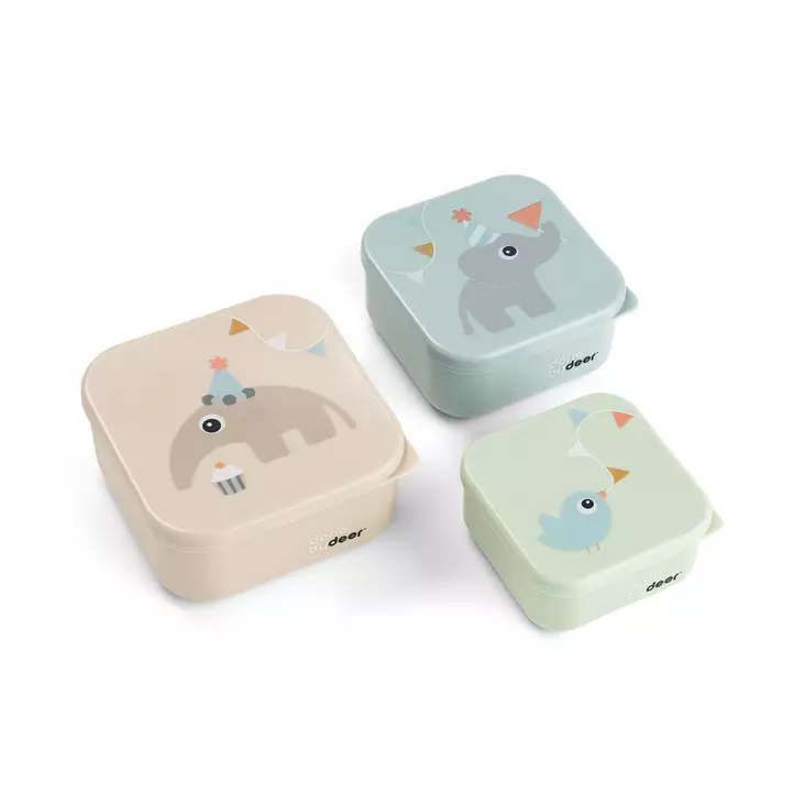 Eväsrasiat 3kp Done By Deer Snack Box set, Celebration Colour Mix - Mellanmålspåsar, matlådor och snackskoppar - 1266587 - 1