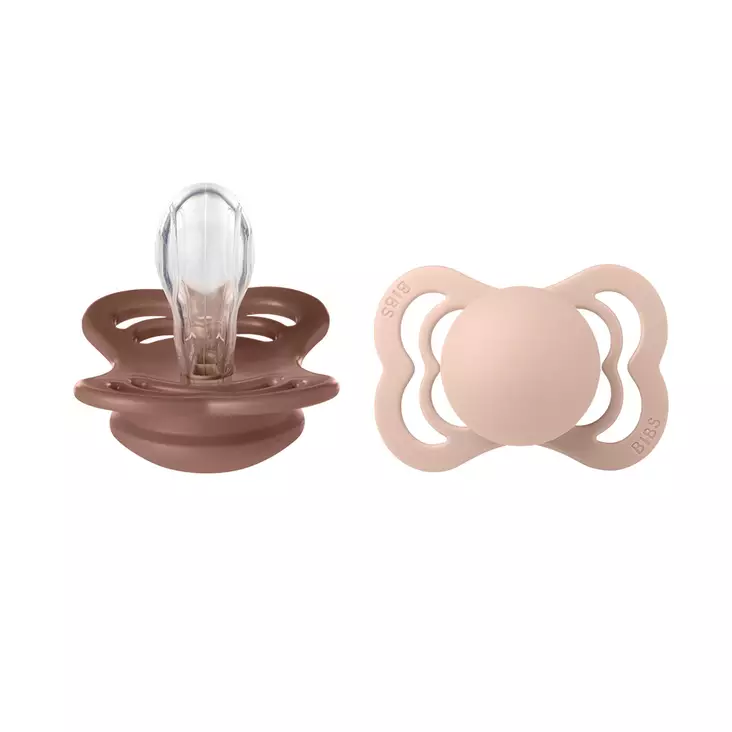 Bibs Supreme silikonitutti 2 kpl 0-6kk, Woodchuck/Blush. - Nappar och napphållare - 160337 - 1