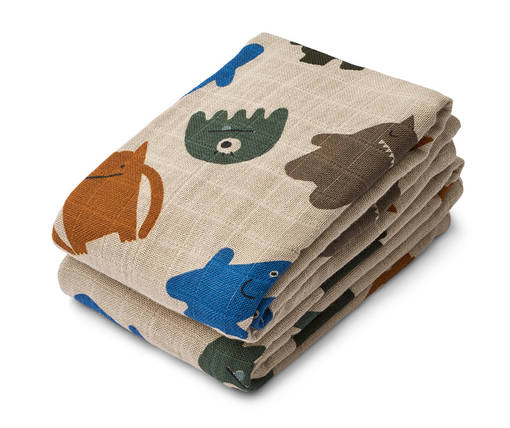 Liewood Lewis harsoliinat monsters blue mix. - Muslinfilt - 18149-1627 - 1