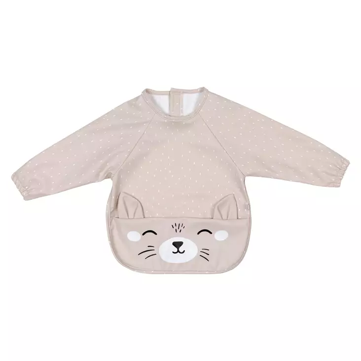 Tinynord Binot ruokalappu hihoilla Beige dot print. - Haklappar - 304347 - 1